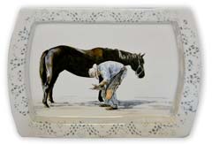 Horse plate hand painted by Dee Credaro